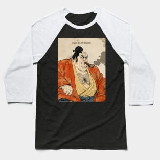 Puff Sumo: Cigars Are My Therapy on a Dark Background Baseball T-Shirt